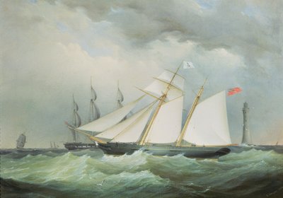 Schooner al largo del faro di Eddystone da Nicholas Matthews Condy